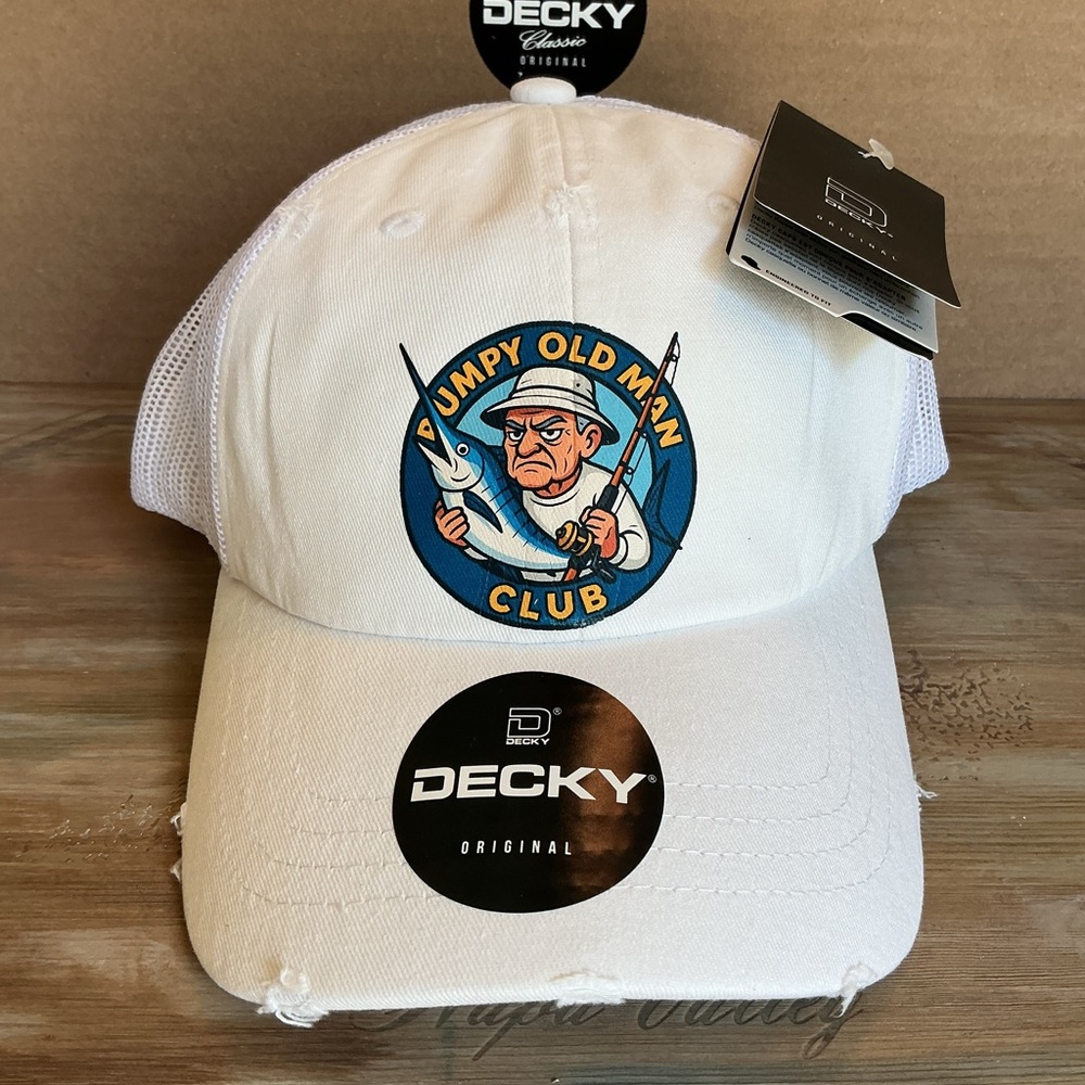 Fishing Hat - Grumpy Old Man Club Marlin Fishing - Decky distressed Dad Hat